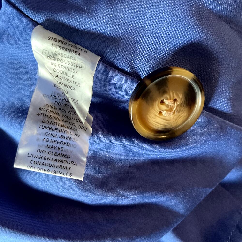Vince Camuto Royal Blue Button-Back Cutout Fit & Flare Midi Dress Size 16 - Picture 7 of 9